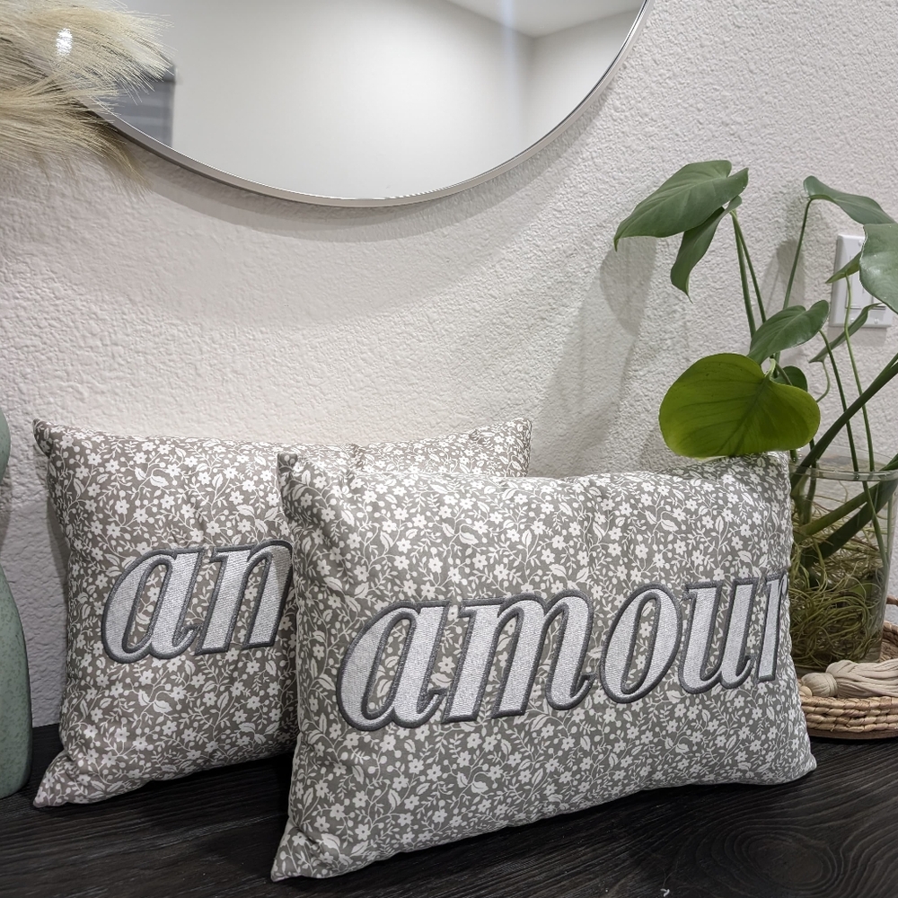NWOT 2Pack Charter Club Grey Floral Amour Printed 12 X 18